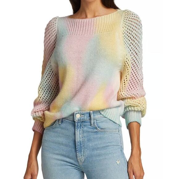 Love Shack Fancy Rosie Rainbow Pastel Pullover Sweater Size Small - Picture 2 of 8